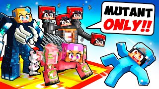 LOCKED on ONE LUCKY BLOCK RAFT But We're MUTANT MOBS With CRAZY FAN GIRL!