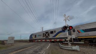 Amtrak CDTX 2104 San Joaquins Train 713 North - Cortez Avenue Railroad Crossing, Turlock CA