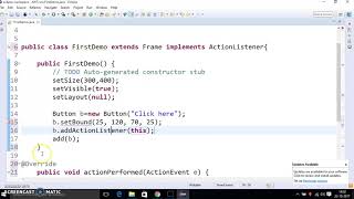 6 Java AWT program for Button using actionListener