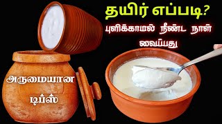 🤫இப்படி செஞ்சா தயிர் புளிக்கவே புளிக்காது👌டிப்ஸ் #tips #kitchentips