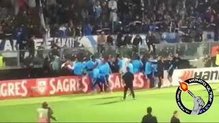 INCREDIBILE ! Patrice Evra gives a kick to a fan of his team Marsille