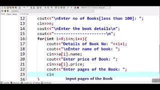 C++ Program for Book Entry Using structure Variable