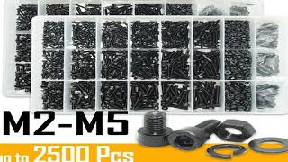 Black 2500P Hex Socket Head Screws Set M2 M2.5 M3 M4 M5 M6 DIN912 12.9 Allen Screw Nut Ste