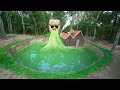 Survival Girl Build And Update Water Slide To Underground Swimming Pool House By Clever Fastest