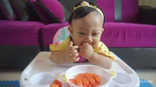 Baby Try To Eat Papaya - Makan Buah Pepaya - Cutest Baby Eating Moments