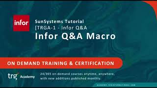 How to create Macro in Infor Q\u0026A Excel add-in