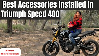 Installed The Best Accessories For Triumph Speed 400 | Speed 400 Touring Accessories | Karol Bagh