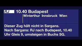 SBB Durchsage • Der Railjet nach Budapest wird umgeleitet und hält ausserordentlich in Winterthur