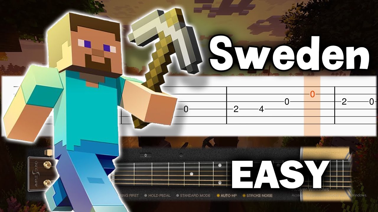Minecraft Theme Sweden C418 Guitar Tutorial Tab Guitar