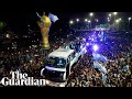 Argentina fans swarm streets at 3am to welcome home World Cup winners