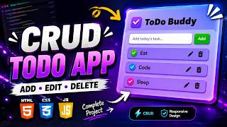 Build a CRUD To-Do App using HTML CSS JavaScript | Add Edit Delete Tasks