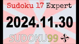 Sudoku 17 Expert,   Nov. 30, 2024