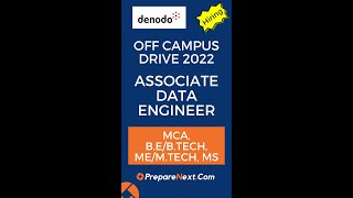 Denodo Off Campus Drive 2022 | Associate Data Engineer | IT Job | Engineering Job | Chennai