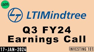 LTIMindtree Q3 FY24 Earnings Call | LTIMindtree 2024 Q3 Results | Latest News