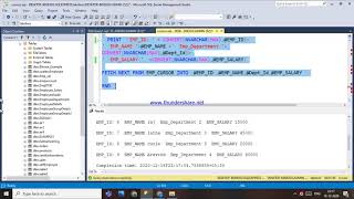 87.DYNAMIC CURSOR IN CURSORS IN SQL