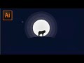 How to design Animal Silhouette Moonlight Vector Illustration - Illustrator Tutorial urdu/hindi