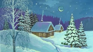 Уроки рисования. Как нарисовать зиму гуашью How to Draw a Winter Scene | Art School