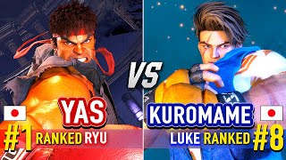 SF6 🔥 YAS (#1 Ranked Ryu) vs KUROMAME (#8 Ranked Luke) 🔥 Street Fighter 6 High Level Gameplay