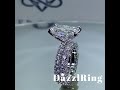 dazzlring handmade 5ct radiant cut ring set