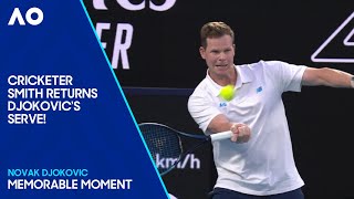 Steve Smith Amazingly Returns Novak Djokovic's Serve! | Australian Open 2024