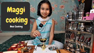 Real Maggie Cooking By Pari / PART-24 / miniature kitchen set | #LearnWithPari #Aadyansh