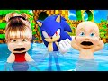 Baby & GIRLFRIEND FLOOD SCARY SONIC HOUSE...