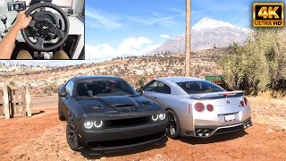 Dodge Challenger SRT Hellcat & Nissan GT-R R35 | Forza Horizon 5 | Thrustmaster T300RS gameplay