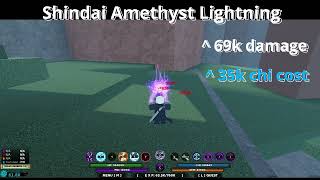 Shindo Life: Shindai Amethyst Lightning Full showcase ( S++ tier Jitsu)