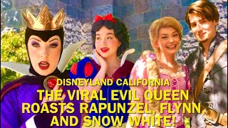 The Viral Evil Queen ROASTS Rapunzel, Flynn Rider, and Snow White at Disneyland! #disney