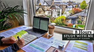 8 HOUR STUDY WITH ME at Cozy Study Room |Background noise, 10-min break, No Music, Study with Merve