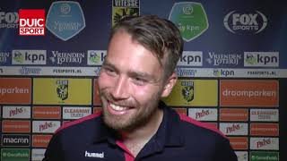 Sander van de Streek na afloop van Vitesse - FC Utrecht (finale play-offs)