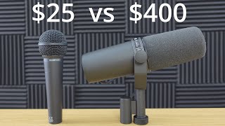 Behringer XM8500 vs Sure SM7B $25 Microphone Vs  $400 Microphone - cheap mic vs expensive mic