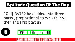 Aptitude Question Of The Day || Ratio and Proportion || Aptitude Made Easy