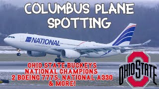 Ohio State National Champions Charters Plane Spotting in Columbus 777s, A330 and More!