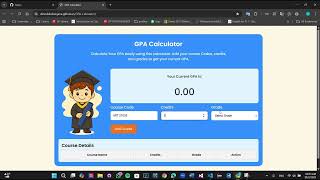 GPA Calculator | HTML, CSS, JavaScript