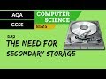 8. AQA GCSE (8525) SLR2 - 3.4 The need for secondary storage