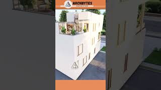 20x50 Feet Elevation Aerial View | 3d #housedesign #modernhouse #elevation #trending #archbytes