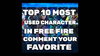 Top 10 most used character in free fire #shorts  #freefire #trending #youtubeshorts #garenafreefire