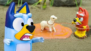 Farm Episode: Bluey Rescues the Farm From the Rainstorm | Safety For Kid | Bluey Toys Pretend Play