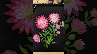 "How to Paint Beautiful Flowers in Minutes: Easy and Relaxing Tutorial!" #art #ytshorts #ytviral
