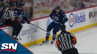 Jets' Adam Lowry Gets Stick From Bench Mid-Play To Set Up Mason Appleton Short-Handed Goal