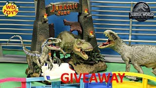 New Jurassic World Dino Rivals 4 Sets Unboxing Giveaway Magformers Sky Track Playset Dinosaur Toys