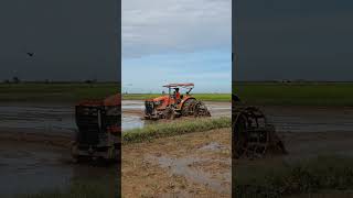 Tractor kubota M6040 SU, Kubota plowing