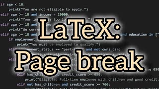 Mastering LaTeX FAST: Page Break