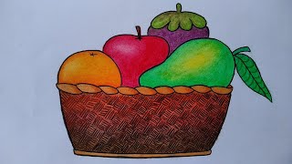Menggambar buah buahan || Cara menggambar dan mewarnai buah buahan