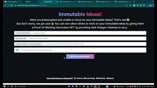 Immutable Ideas -- web3con hackathon demo video!