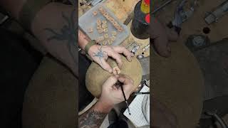 Making a wooden rune set.