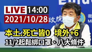 【完整公開】LIVE 本土.死亡皆0 境外+6  11/2起鬆綁口罩、八大條件