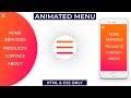 Animated Responsive Hamburger Menu Using  HTML & CSS