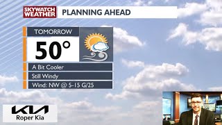 Mild temperatures heading into Wednesday, but they don't come alone. Gusty winds blow in Wednesday